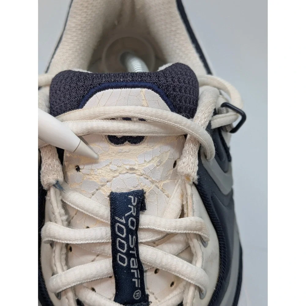 Wilson Pro Staff 1000 Tennis Shoes White Navy Leather Men's Size 14 Athletic